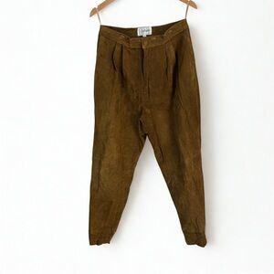 Vintage Suede Brown Women’s Pleated Pants